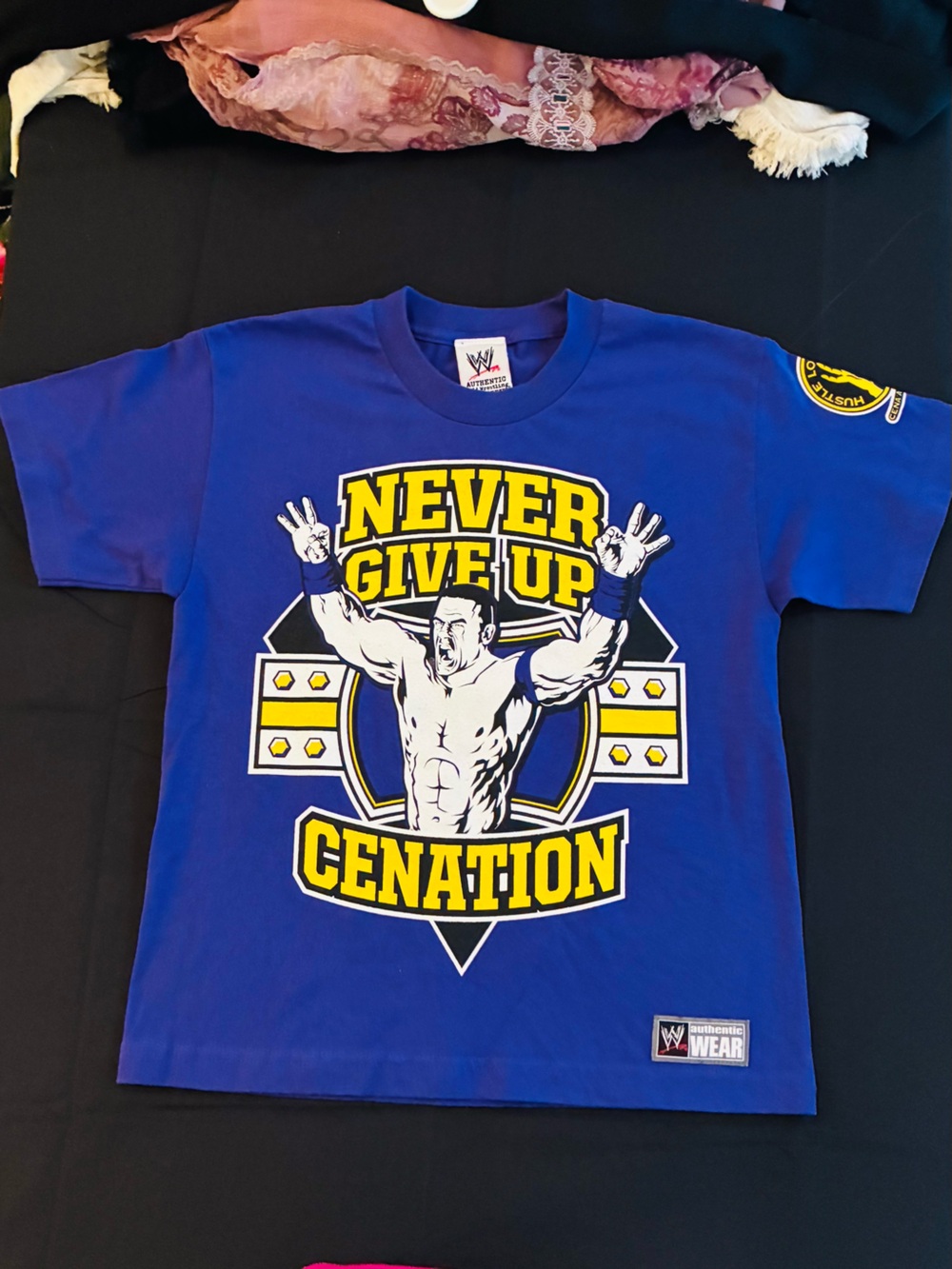 WWE Royal Blue 'Never Give Up' John Cena Graphic Tee